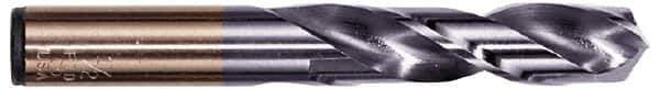 Hertel - 0.397" 135° Spiral Flute Cobalt Screw Machine Drill Bit - TiAlN Finish, Right Hand Cut, 1-15/16" Flute Length, 3-5/16" OAL, Split Point, Straight Shank - USA Tool & Supply