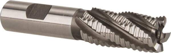 Hertel - 7/8" Diam, Coarse Pitch, 1-7/8" LOC, 5 Flute Cobalt Roughing Square End Mill - Uncoated, 4-1/8" OAL, 3/4" Shank Diam, Single End, 30° Helix - USA Tool & Supply