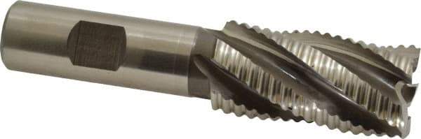 Hertel - 1" Diam, Coarse Pitch, 2" LOC, 5 Flute Cobalt Roughing Square End Mill - Uncoated, 4-1/4" OAL, 3/4" Shank Diam, Single End, 30° Helix - USA Tool & Supply