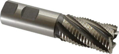Hertel - 1-1/8" Diam, Coarse Pitch, 2" LOC, 6 Flute Cobalt Roughing Square End Mill - Uncoated, 4-1/2" OAL, 1" Shank Diam, Single End, 30° Helix - USA Tool & Supply