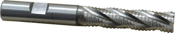 Hertel - 1/2" Diam, Coarse Pitch, 2" LOC, 4 Flute Cobalt Roughing Square End Mill - Uncoated, 4" OAL, 1/2" Shank Diam, Single End, 30° Helix - USA Tool & Supply