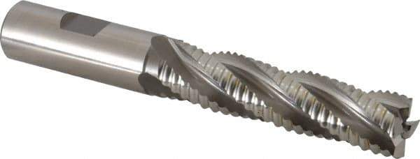 Hertel - 3/4" Diam, Coarse Pitch, 3" LOC, 4 Flute Cobalt Roughing Square End Mill - Uncoated, 5-1/4" OAL, 3/4" Shank Diam, Single End, 30° Helix - USA Tool & Supply