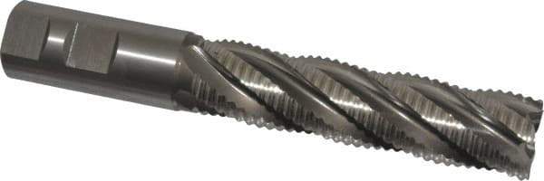 Hertel - 1" Diam, Coarse Pitch, 4" LOC, 5 Flute Cobalt Roughing Square End Mill - Uncoated, 6-1/2" OAL, 1" Shank Diam, Single End, 30° Helix - USA Tool & Supply