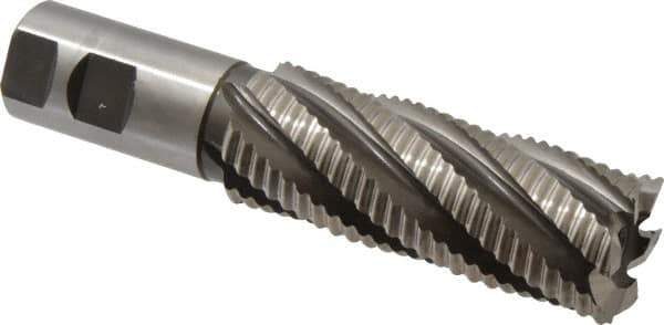 Hertel - 1-1/2" Diam, Coarse Pitch, 4" LOC, 6 Flute Cobalt Roughing Square End Mill - Uncoated, 6-1/2" OAL, 1-1/4" Shank Diam, Single End, 30° Helix - USA Tool & Supply