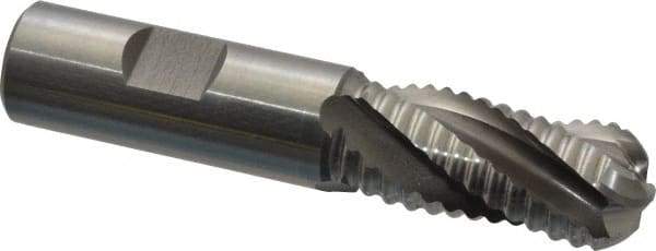 Hertel - 3/4" Diam, Coarse Pitch, 1-5/8" LOC, 4 Flute Cobalt Roughing Ball End Mill - Uncoated, 3-7/8" OAL, 3/4" Shank Diam, Single End, Centercutting, 30° Helix - USA Tool & Supply