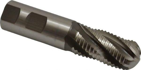 Hertel - 1" Diam, Coarse Pitch, 2" LOC, 5 Flute Cobalt Roughing Ball End Mill - Uncoated, 4-1/2" OAL, 1" Shank Diam, Single End, Centercutting, 30° Helix - USA Tool & Supply