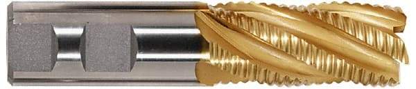 Hertel - 2" Diam, Fine Pitch, 4" LOC, 8 Flute Cobalt Roughing Square End Mill - TiCN Finish, 6-1/2" OAL, 1-1/4" Shank Diam, Single End, 30° Helix - USA Tool & Supply