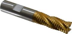 Hertel - 5/8" Diam, Coarse Pitch, 1-5/8" LOC, 4 Flute Cobalt Roughing Square End Mill - TiN Finish, 3-3/4" OAL, 5/8" Shank Diam, Single End, 30° Helix - USA Tool & Supply