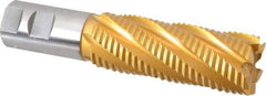 Hertel - 1-1/2" Diam, Coarse Pitch, 4" LOC, 6 Flute Cobalt Roughing Square End Mill - TiN Finish, 6-1/2" OAL, 1-1/4" Shank Diam, Single End, 30° Helix - USA Tool & Supply