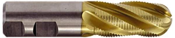 Hertel - 3/4" Diam, Fine Pitch, 1-5/8" LOC, 4 Flute Cobalt Roughing Ball End Mill - TiCN Finish, 3-7/8" OAL, 3/4" Shank Diam, Single End, Centercutting, 30° Helix - USA Tool & Supply