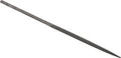 Grobet - 5-1/2" Needle Precision Swiss Pattern Marking File - Round Handle - USA Tool & Supply