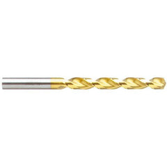 Jobber Length Drill Bit: 0.2953″ Dia, 130 °, Cobalt TiN Finish, Right Hand Cut, Parabolic Flute, Straight-Cylindrical Shank