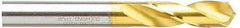 Guhring - 0.3543" 130° Parabolic Flute Cobalt Screw Machine Drill Bit - TiN Finish, Right Hand Cut, 40mm Flute Length, 84mm OAL, Standard Point, Straight Shank - USA Tool & Supply