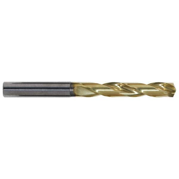 Jobber Length Drill Bit: 0.2874″ Dia, 140 °, Solid Carbide TiN Finish, Right Hand Cut, Spiral Flute, Straight-Cylindrical Shank