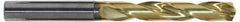 Guhring - 5.2mm 140° Solid Carbide Jobber Drill - TiN Finish, Right Hand Cut, Spiral Flute, Straight Shank, 82mm OAL, SF Point - USA Tool & Supply
