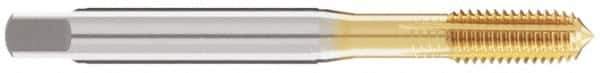 Guhring - 1/4-20 UNC 2BX Modified Bottoming Thread Forming Tap - Cobalt, TiN Finish, 80mm OAL, Right Hand Thread, Series 1582 - USA Tool & Supply