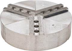 H & R Manufacturing - 8" Chuck Capacity, 1.5mm x 60° Serrated Attachment, Round Soft Lathe Chuck Jaw - 3 Jaws, Aluminum, 1" Btw Mount Hole Ctrs, 4" Long x 8" Wide x 2" High, 0.551" Groove, 12mm Fastener - USA Tool & Supply