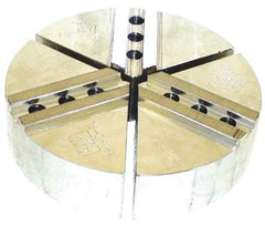 H & R Manufacturing - 11" Chuck Capacity, 1.5mm x 60° Serrated Attachment, Round Soft Lathe Chuck Jaw - 3 Jaws, Aluminum, 1.181" Btw Mount Hole Ctrs, 5" Long x 12" Wide x 4" High, 0.63" Groove, 12mm Fastener - USA Tool & Supply