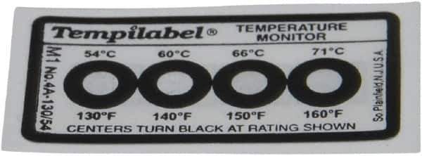 Tempil - 54/60/66/71°C Temp Indicating Label - USA Tool & Supply