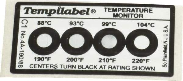 Tempil - 88/93/99/104°C Temp Indicating Label - USA Tool & Supply