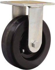 Hamilton - 6" Diam x 2" Wide x 7-1/2" OAH Top Plate Mount Rigid Caster - Phenolic, 900 Lb Capacity, Straight Roller Bearing, 4 x 4-1/2" Plate - USA Tool & Supply