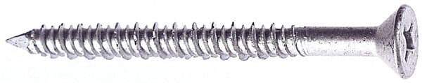 Made in USA - 1/4" Diam, 2-3/4" OAL, Phillips Drive, Concrete Screw & Masonry Fastener - Stainless Steel, Climashield Finish, Includes Drill Bit - USA Tool & Supply