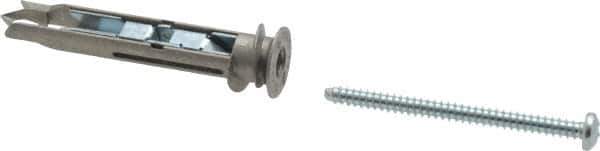 Buildex - #8 Screw, 9/16" Diam, 2-1/2" Long, 3/8 to 1/2" Thick, Self Drilling Drywall & Hollow Wall Anchor - Zinc, Grade 3, Use in Drywall - USA Tool & Supply