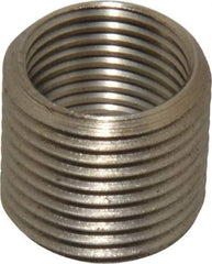 Made in USA - 5/8-18 Internal, 3/4-16 External, UNF, 11/16" Insert Length, Thread Locking Repair Inserts - Stainless Steel, Bright Finish, Grade 303 - Exact Industrial Supply