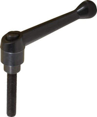 Strong Hand Tools - 3/8-16, 5/8" Hub Diam, Zinc Alloy B-Threaded Adjustable Clamping Handle - 3-1/8" Overall Length, 2-5/16" High - USA Tool & Supply