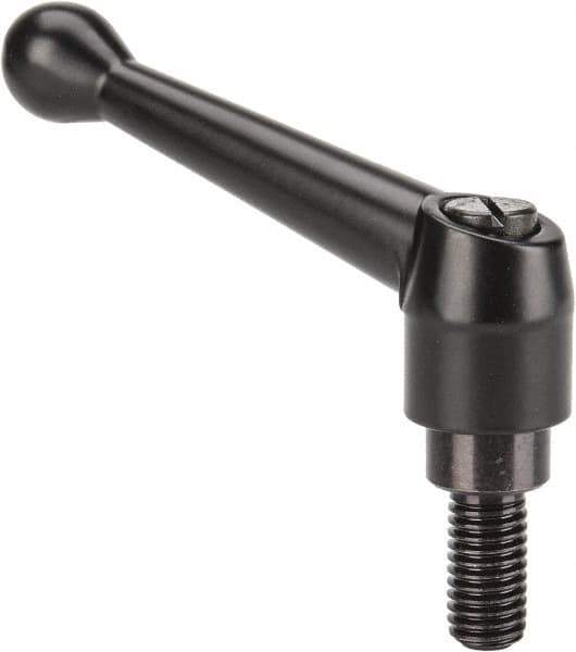 Strong Hand Tools - 1/2-13, 3/4" Hub Diam, Zinc Alloy B-Threaded Adjustable Clamping Handle - 3-3/4" Overall Length, 2-5/8" High - USA Tool & Supply