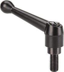 Strong Hand Tools - 1/2-13, 3/4" Hub Diam, Zinc Alloy B-Threaded Adjustable Clamping Handle - 3-3/4" Overall Length, 2-5/8" High - USA Tool & Supply