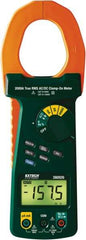 Extech - 380926, CAT IV, Digital True RMS Auto Ranging Clamp Meter with 2" Clamp On Jaws - 1000 VAC/VDC, 2000 AC/DC Amps, Measures Voltage, Capacitance, Current, Frequency, Resistance - USA Tool & Supply