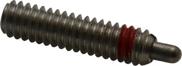 TE-CO - 1/4-20, 1" Thread Length, 3/16" Plunger Projection, Zinc Plated Stainless Steel Threaded Spring Plunger - USA Tool & Supply