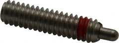 TE-CO - 1/4-20, 1" Thread Length, 3/16" Plunger Projection, Zinc Plated Stainless Steel Threaded Spring Plunger - USA Tool & Supply