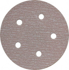Norton - 5" Diam, 220 Grit, Aluminum Oxide Hook & Loop Disc - Very Fine Grade, Coated, B Weight Paper Backing, Series A275 - USA Tool & Supply