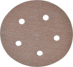 Norton - 5" Diam, 320 Grit, Aluminum Oxide Hook & Loop Disc - Extra Fine Grade, Coated, B Weight Paper Backing, Series A275 - USA Tool & Supply