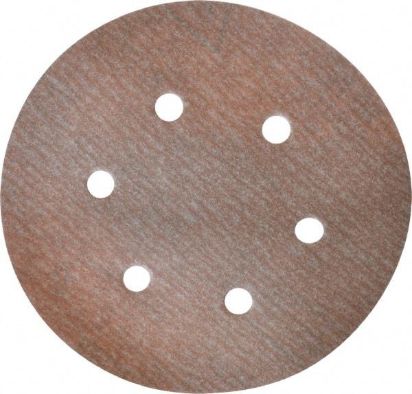 Norton - 6" Diam, 220 Grit, Aluminum Oxide Hook & Loop Disc - Very Fine Grade, Coated, B Weight Paper Backing, Series A275 - USA Tool & Supply