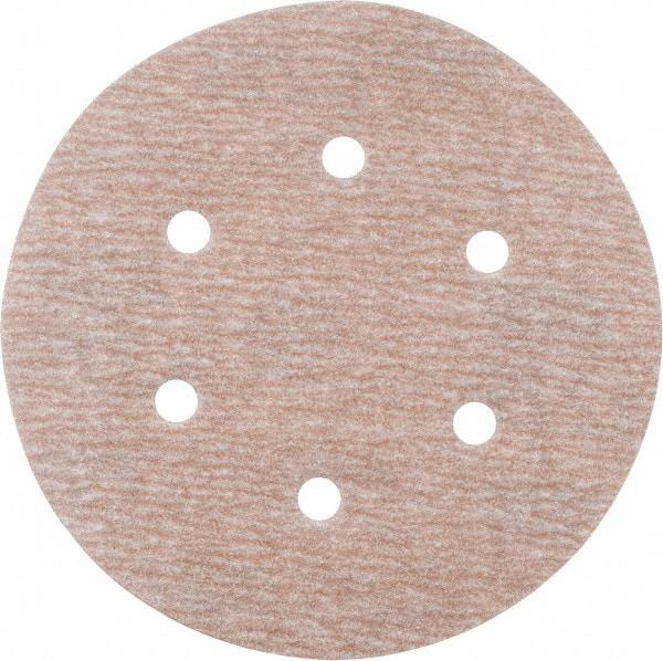 Norton - 6" Diam, 280 Grit, Aluminum Oxide Hook & Loop Disc - Extra Fine Grade, Coated, B Weight Paper Backing, Series A275 - USA Tool & Supply