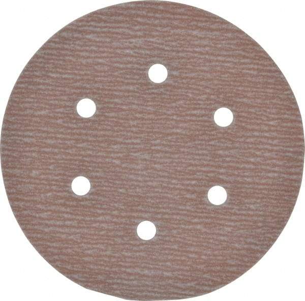 Norton - 6" Diam, 320 Grit, Aluminum Oxide Hook & Loop Disc - Extra Fine Grade, Coated, B Weight Paper Backing, Series A275 - USA Tool & Supply