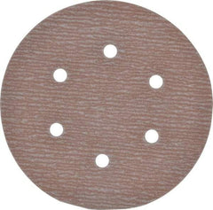 Norton - 6" Diam, 320 Grit, Aluminum Oxide Hook & Loop Disc - Extra Fine Grade, Coated, B Weight Paper Backing, Series A275 - USA Tool & Supply