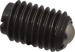 TE-CO - 5/8-11, 0.375" Ball Diam, 63/64" Body Length, 0.096" Max Ball Reach, Threaded Ball Plunger - Steel Body, Stainless Steel Ball, 9 Lb Initial End Force, 18 Lb Final End Force, Locking Element - USA Tool & Supply