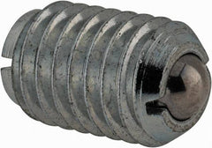 TE-CO - 3/8-16, 0.187" Ball Diam, 5/8" Body Length, 0.048" Max Ball Reach, Threaded Ball Plunger - Stainless Steel Body, Stainless Steel Ball, 6 Lb Initial End Force, 21 Lb Final End Force, Locking Element - USA Tool & Supply