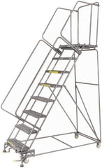 Ballymore - 113" 8 Step Ladder - 450 Lb Capacity, 80" Platform Height, 32" Base Width x 68" Depth, Heavy-Duty Serrated Grating - USA Tool & Supply