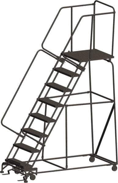 Ballymore - 113" 8 Step Ladder - 450 Lb Capacity, 80" Platform Height, 24" Base Width x 75" Depth, Heavy-Duty Serrated Grating - USA Tool & Supply