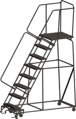 Ballymore - 113" 8 Step Ladder - 450 Lb Capacity, 80" Platform Height, 24" Base Width x 75" Depth, Heavy-Duty Serrated Grating - USA Tool & Supply
