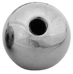 Gibraltar - 5/16-18 Thread, 1.38" Diam, Threaded Hole Ball Knob - Natural, Stainless Steel, Smooth Grip, 5/8" Hole Depth - USA Tool & Supply