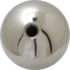 Gibraltar - 1/4-20 Thread, 1.38" Diam, Threaded Hole Ball Knob - Natural, Steel, Smooth Grip, 5/8" Hole Depth - USA Tool & Supply