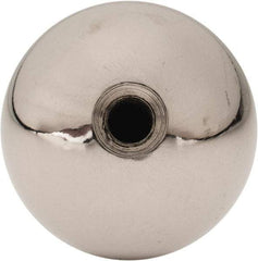 Gibraltar - 1/4-28 Thread, 1.38" Diam, Threaded Hole Ball Knob - Natural, Steel, Smooth Grip, 5/8" Hole Depth - USA Tool & Supply