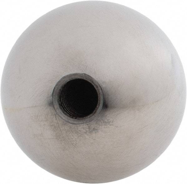 Gibraltar - 5/16-18 Thread, 1.38" Diam, Threaded Hole Ball Knob - Natural, Steel, Smooth Grip, 5/8" Hole Depth - USA Tool & Supply