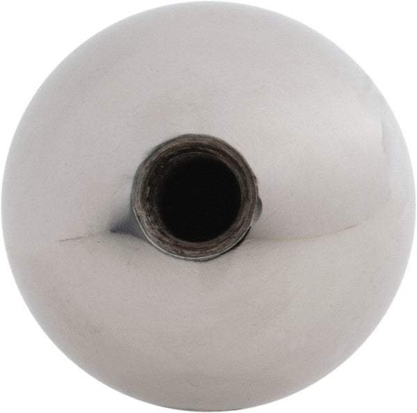 Gibraltar - 5/16-24 Thread, 1.38" Diam, Threaded Hole Ball Knob - Natural, Steel, Smooth Grip, 5/8" Hole Depth - USA Tool & Supply